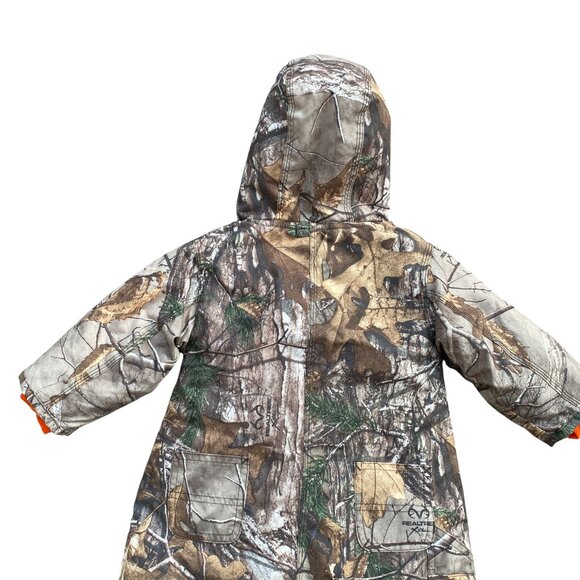Carhartt Realtree Camo Full Zip Snowsuit Baby 6 mos Hooded Blaze Orange Outdoor - Picture 12 of 15